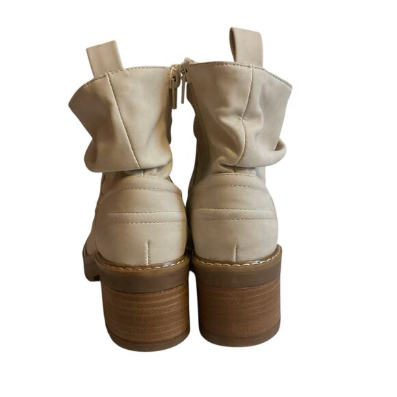 Bullboxer B-52 Beige Luge Sole Ankle Booties Women's 9M Chunky Heel Side Zip - Picture 4 of 11